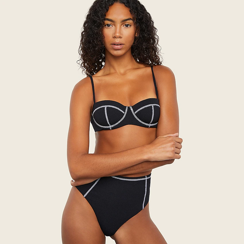 black balconette bikini