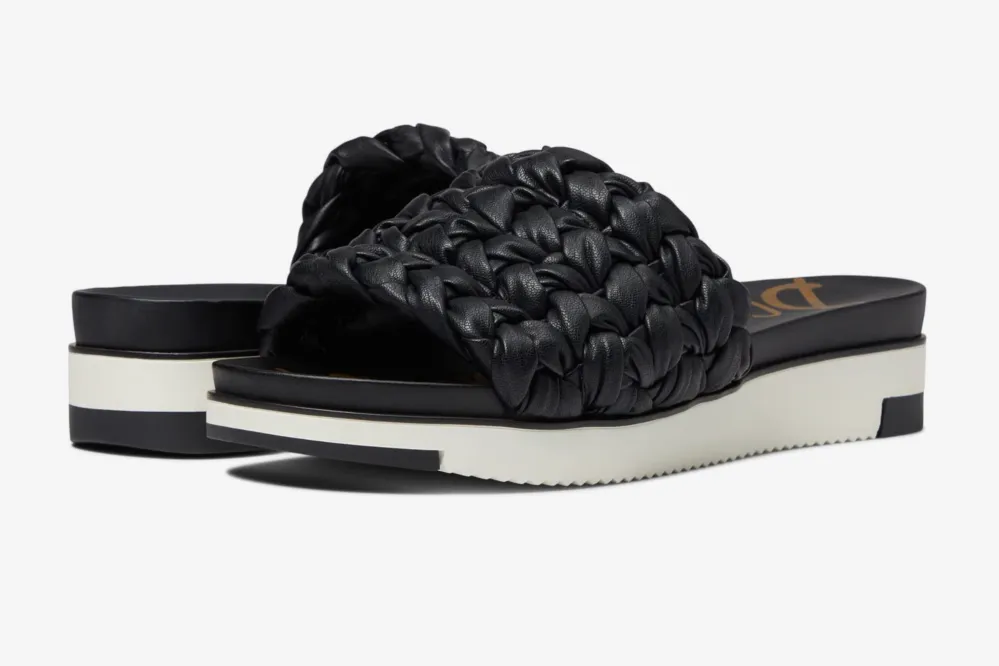 black braided sandals