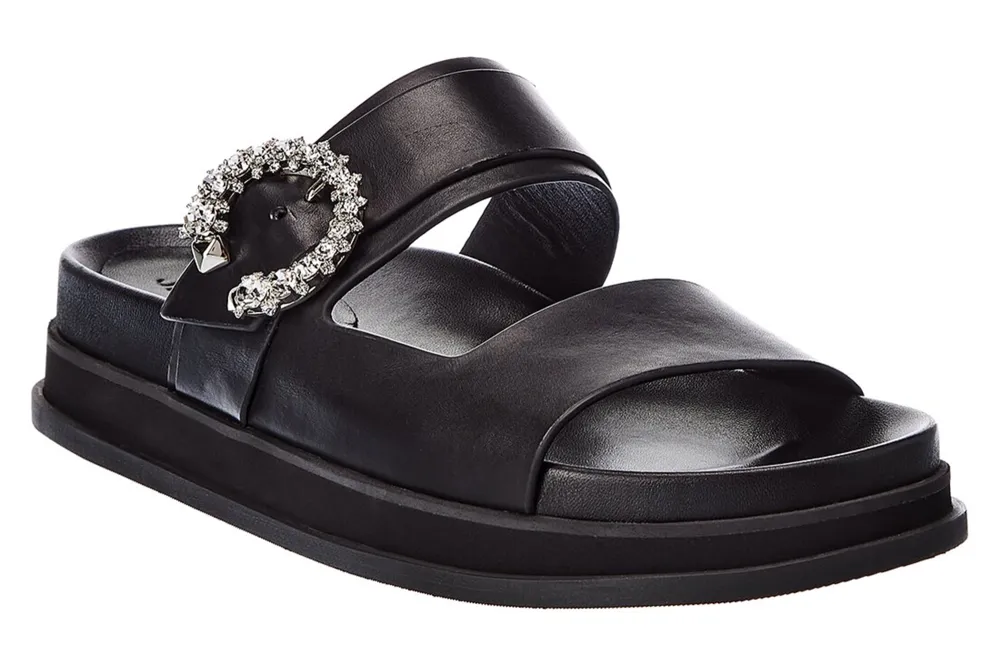 black platform sandals