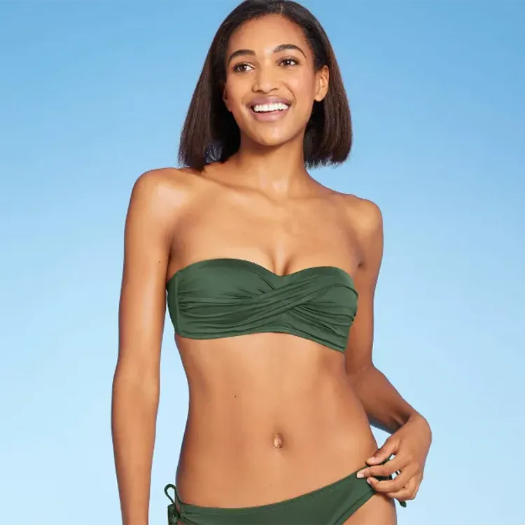 green bandeau bikini