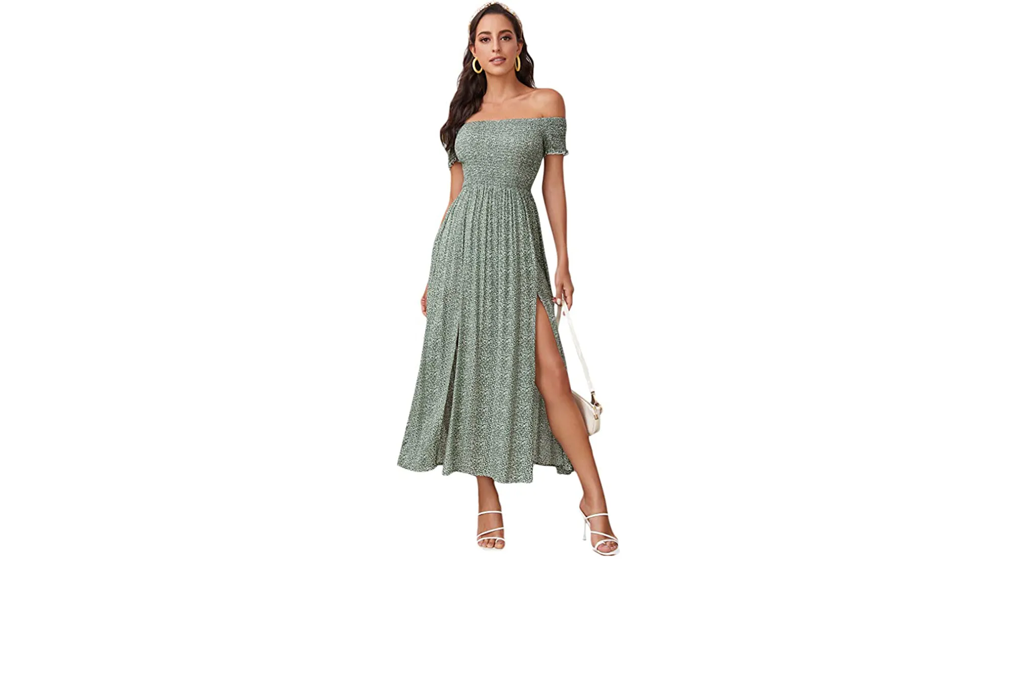 green boho dress