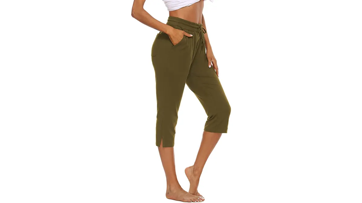green capri joggers