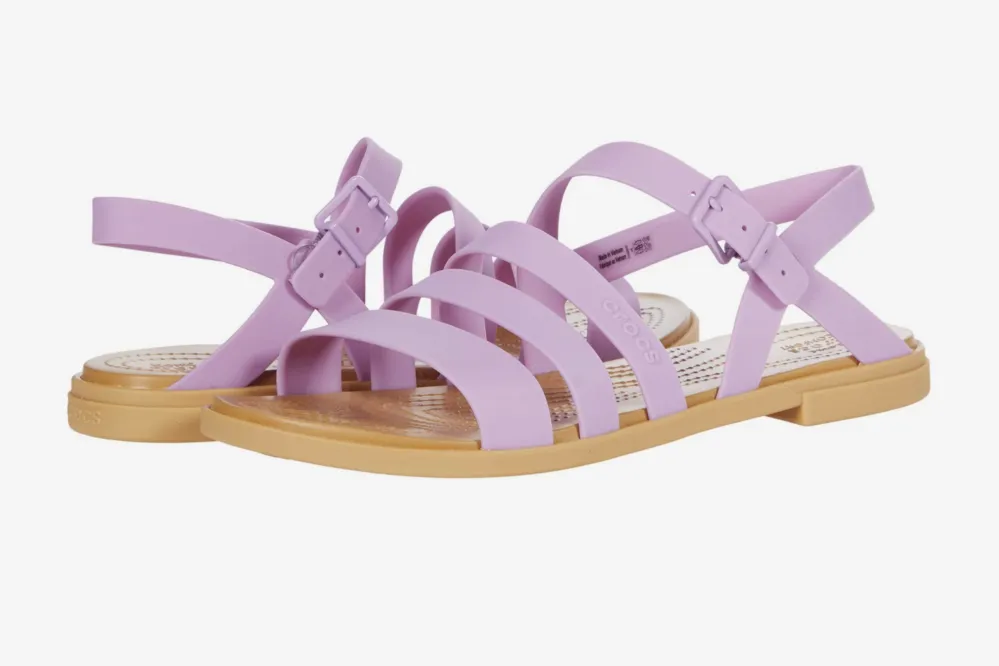 lavender Crocs sandals