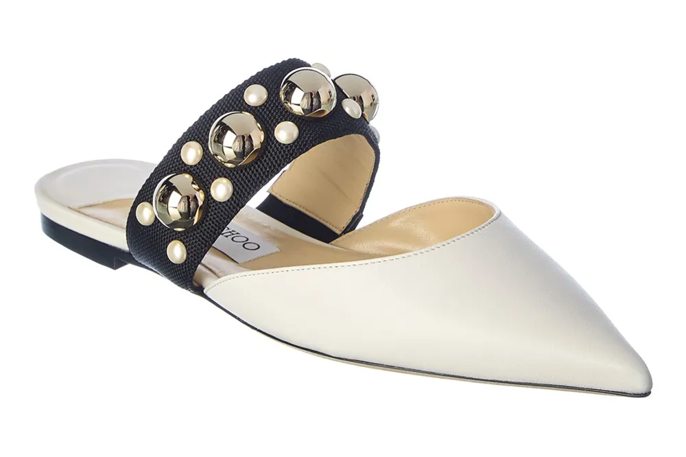 pearl embellished flats