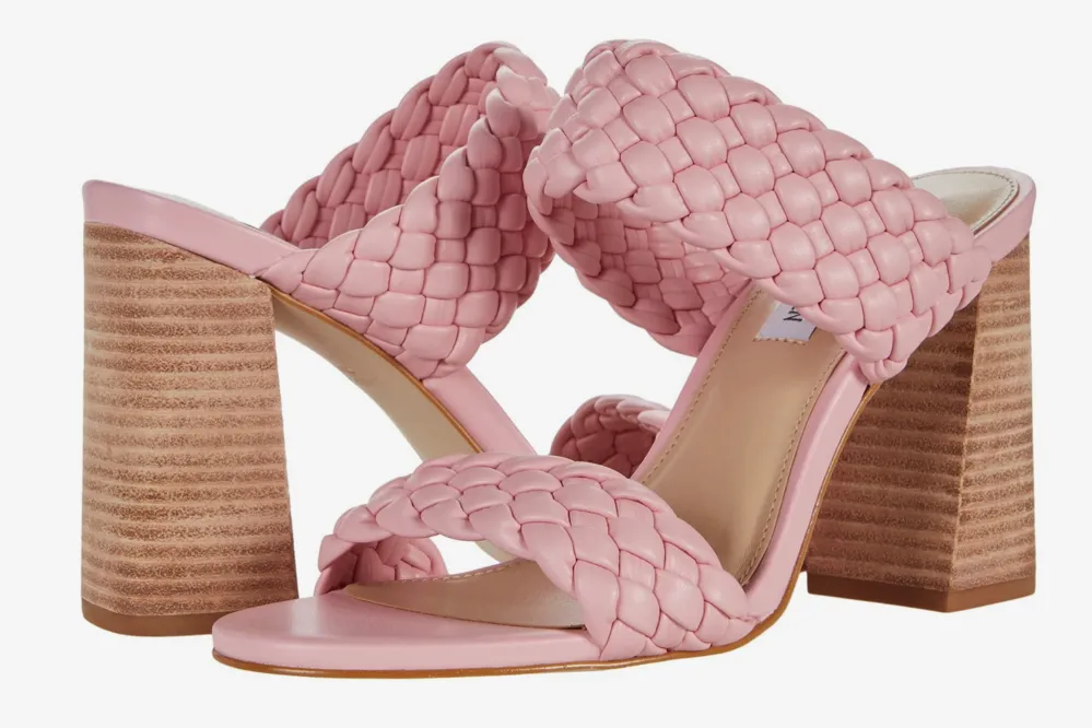 pink braided sandals