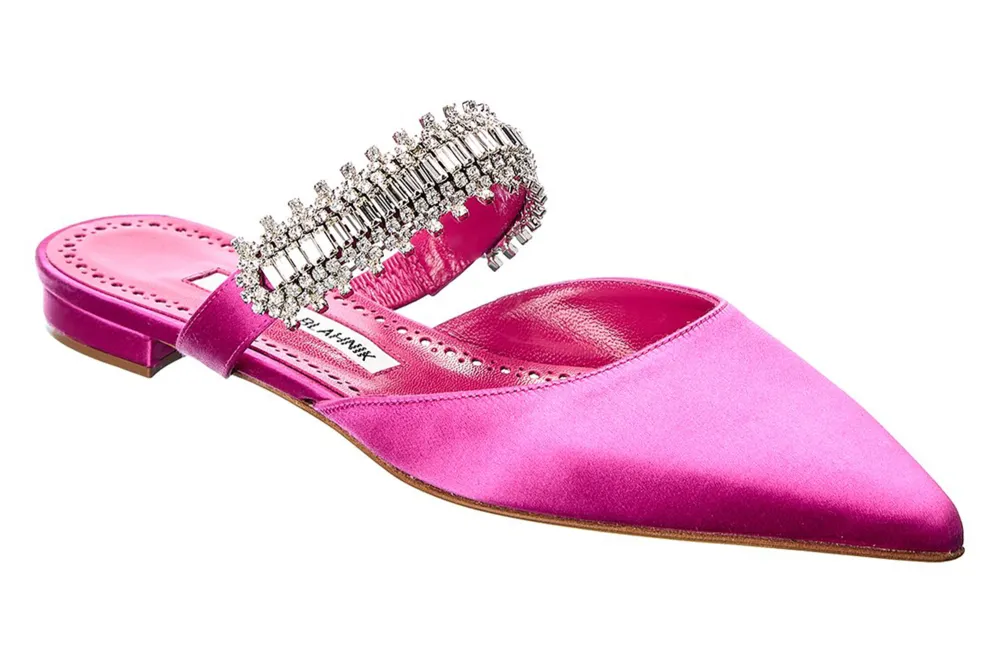 pink satin flats