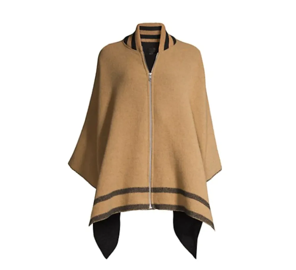 rag & bone Varsity Wool Zip Poncho