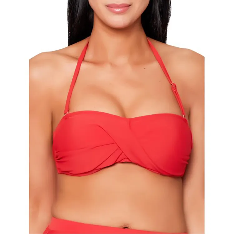 red bandeau bikini