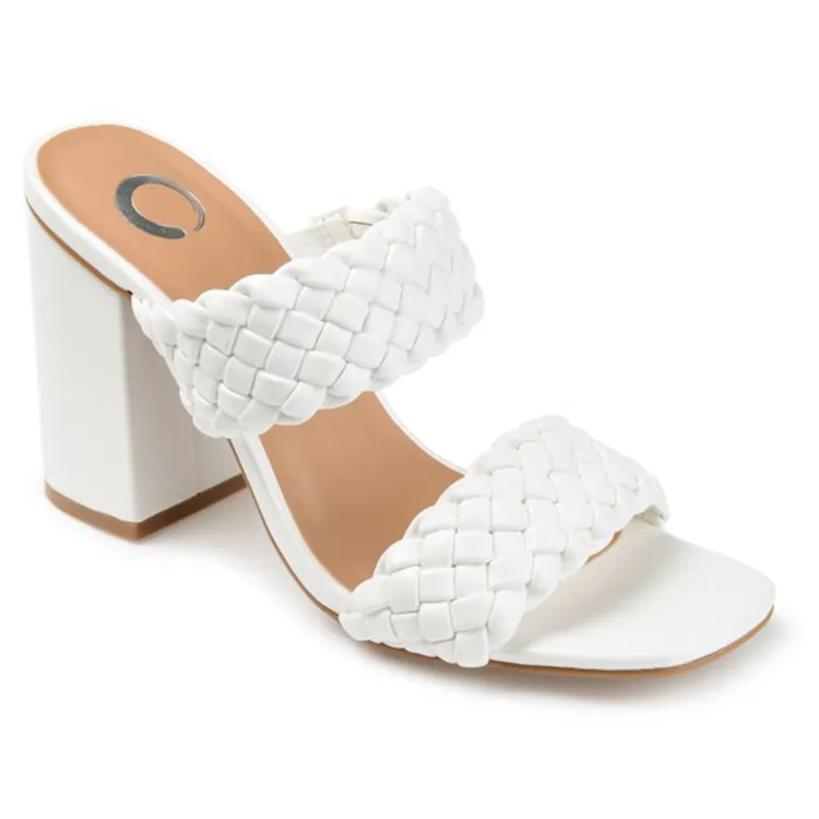 white braided heel