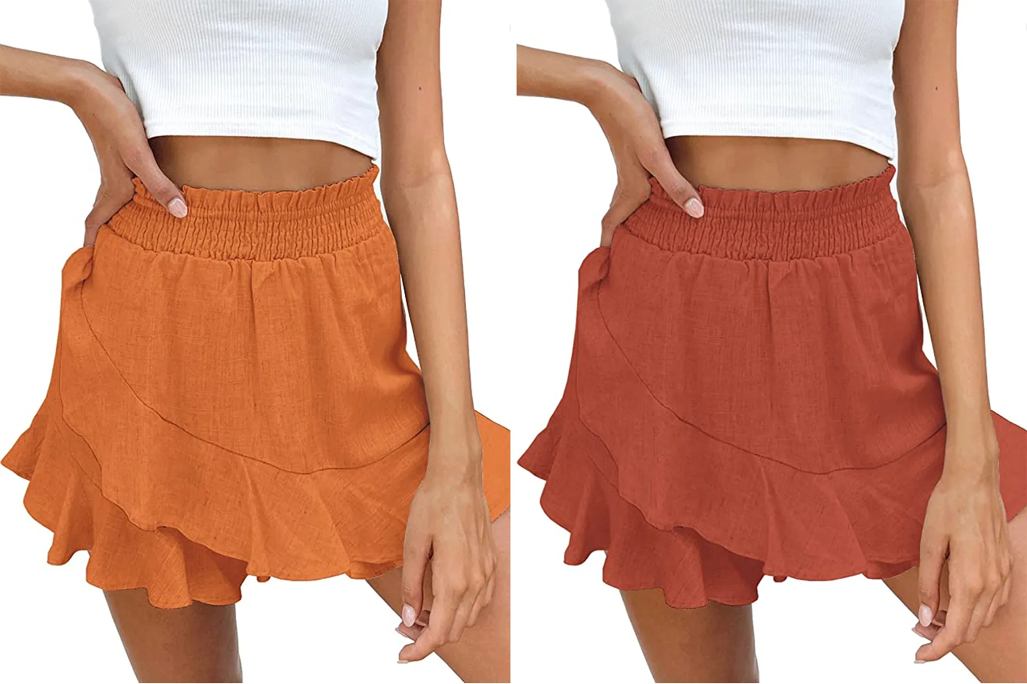 BNOOUIL Women's High Waisted Wrap Mini Skort