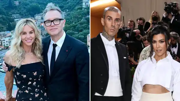 Blink 182s Mark Hoppus and Wife Skye Hoppus Attend Travis Barker and Kourtney Kardashians Wedding After Cancer Battle