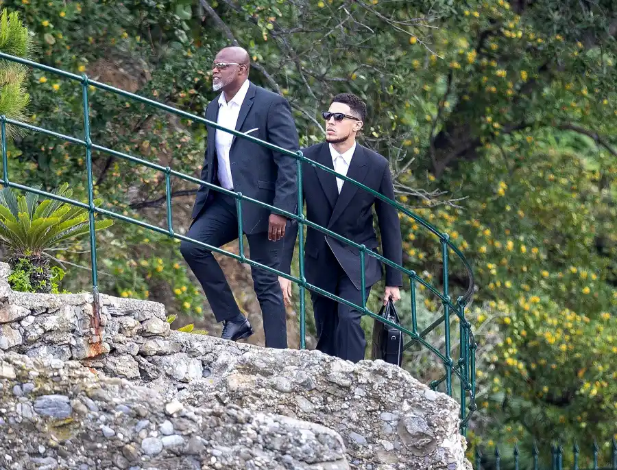 Corey Gamble and Devin Booker Kourtney Kardashian and Travis Barker's Wedding Guests