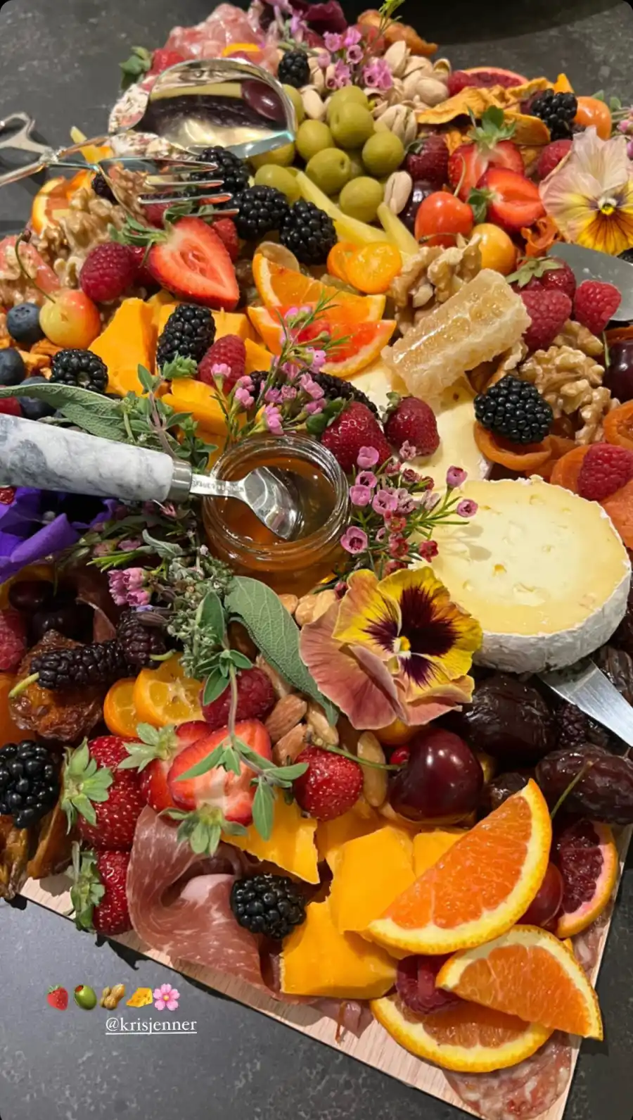 Kris Jenner charcuterie on Mother's Day