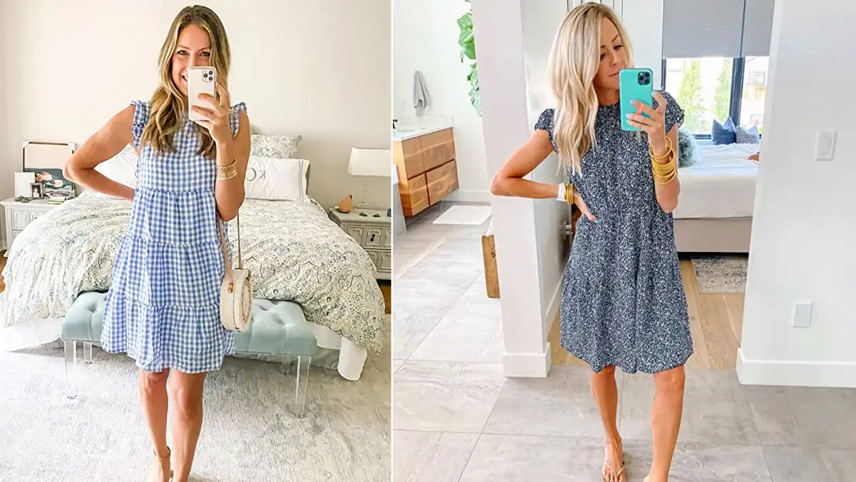 KIRUNDO Women’s Sleeveless Ruffle Sleeve Mini Dress