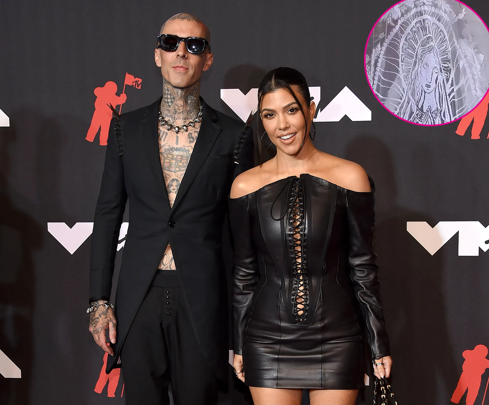 Kourtney Kardashian’s Virgin Mary Wedding Veil Was Inspired by Travis Barker’ Skull Tattoo
