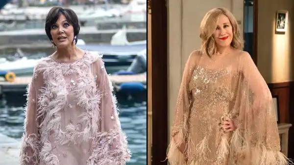 Kris Jenner Dress for Kourtney Kardashian Wedding Looks Like a Dress Schitt's Creek Moira Rose Wore