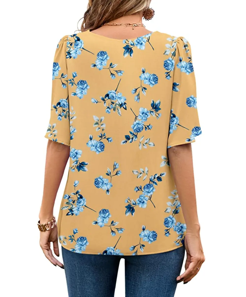 Neineiwu Women's Summer V Neck Blouse