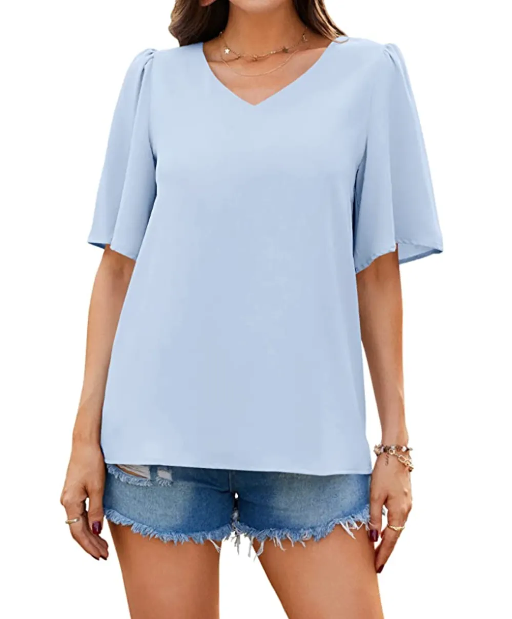 Neineiwu Women's Summer V Neck Blouse