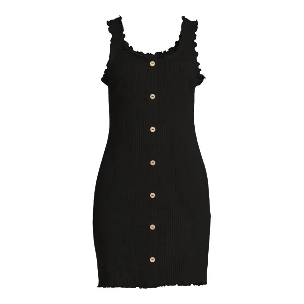 No Boundaries Juniors' Button-Front Bodycon Tank Dress