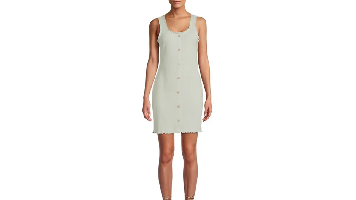 No Boundaries Juniors' Button-Front Bodycon Tank Dress