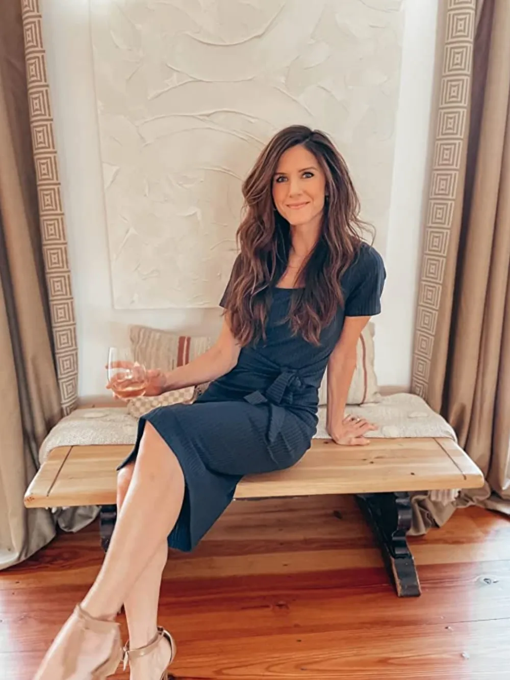 PRETTYGARDEN Square Neck Knit Bodycon Dress