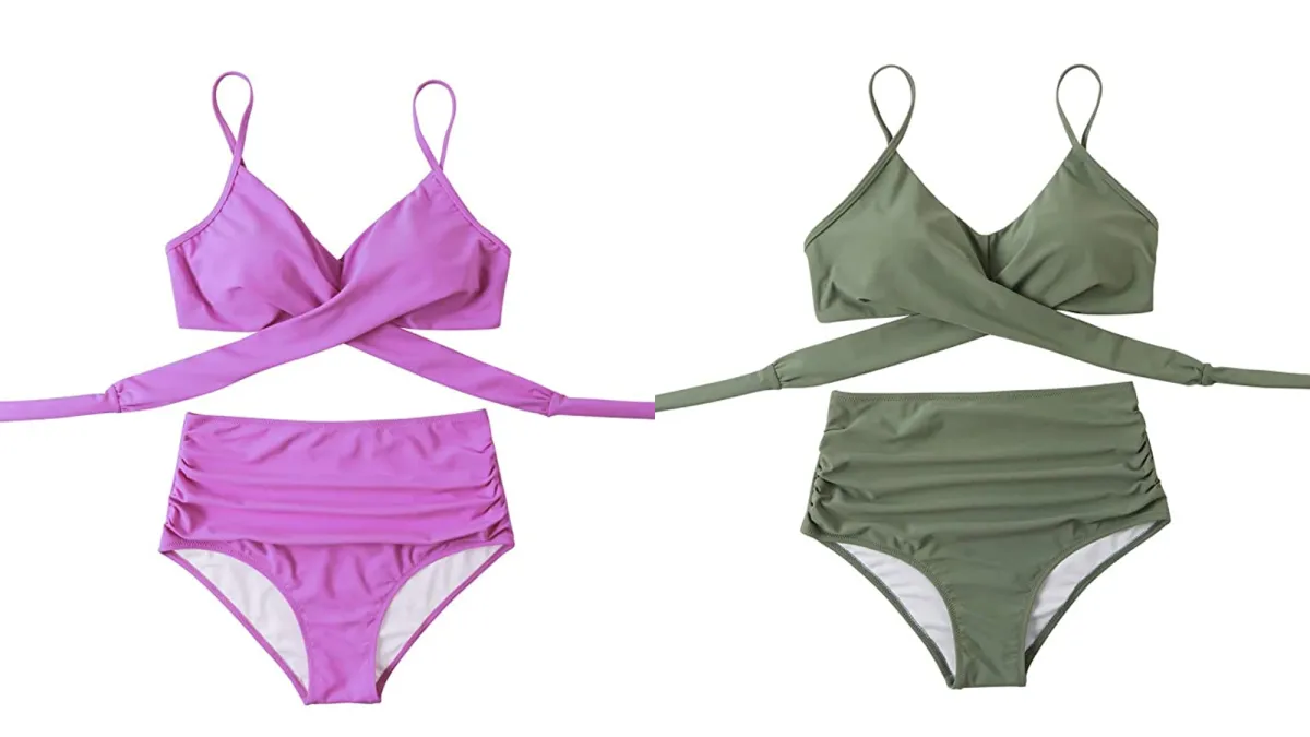 SUUKSESS Women's Wrap High Waisted Bikini Set