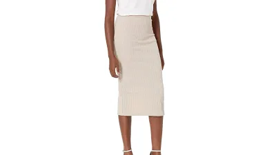 SheIn Women's Stretchy Ribbed Knit Skirt