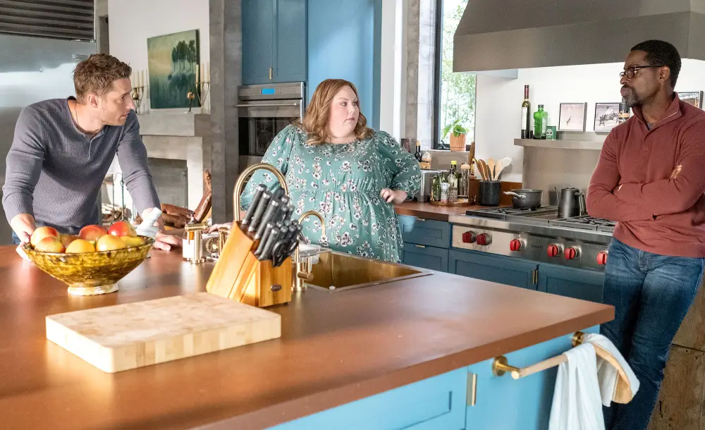This Is Us Big 3 Decide Who Will Care Rebecca After Miguel Death Chrissy Metz Sterling K Brown Justin Hartley