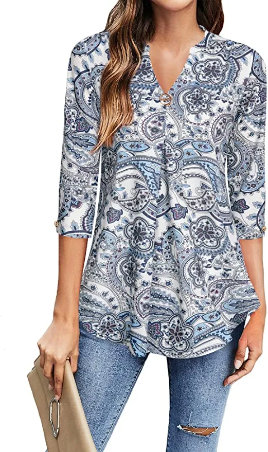 VALOLIA Women's Summer V-Neck Blouse