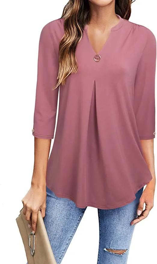 VALOLIA Women's Summer V-Neck Blouse