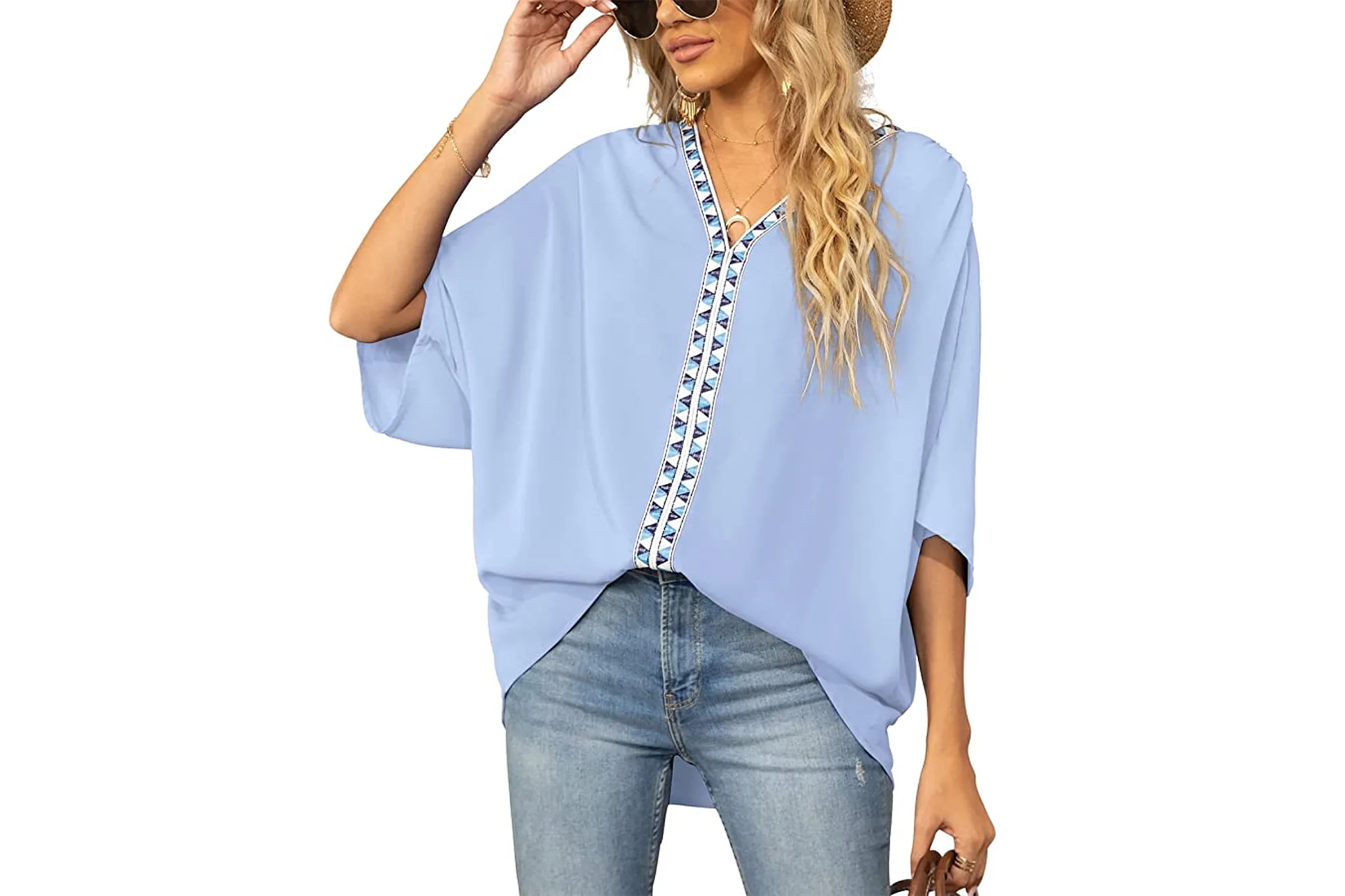 VIISHOW Women's V Neck Chiffon Blouse