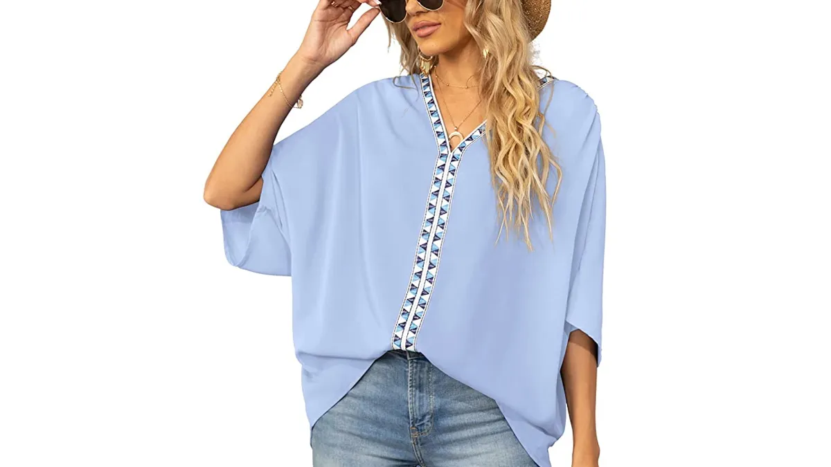 VIISHOW Women's V Neck Chiffon Blouse