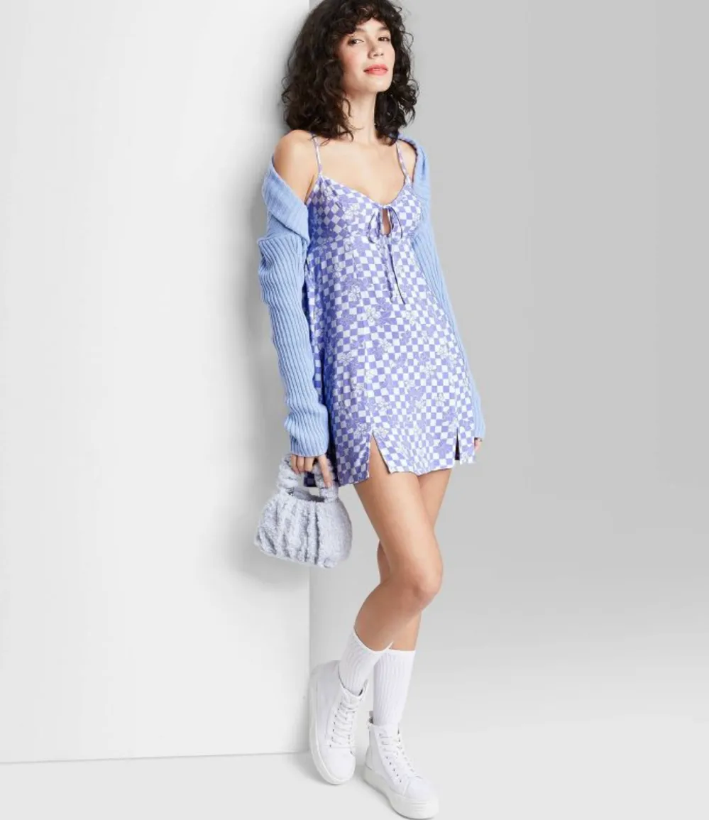 Wild Fable Women's Sleeveless Tie-Front Fit & Flare Woven Dress