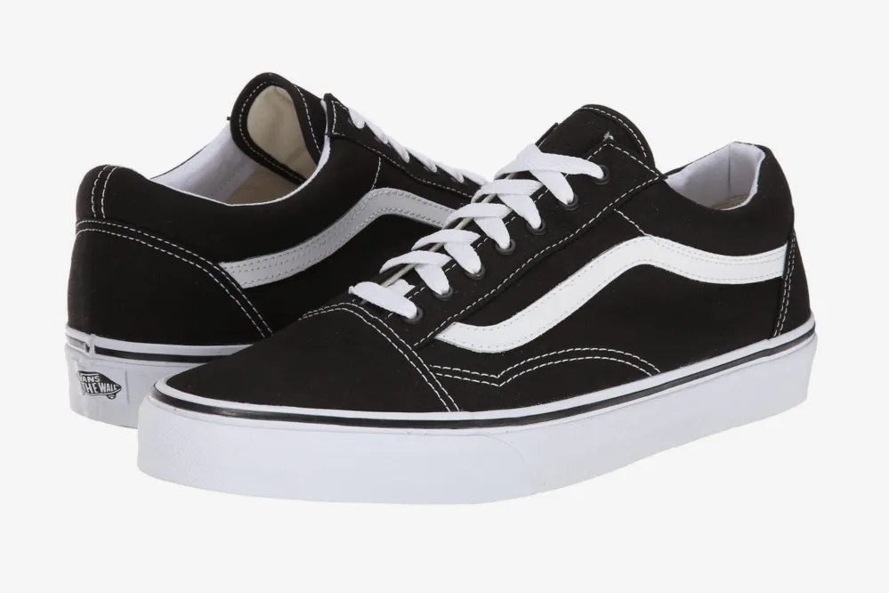 black and white Vans
