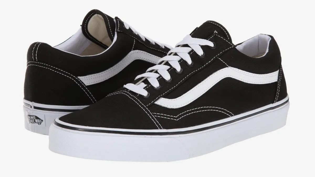black and white Vans
