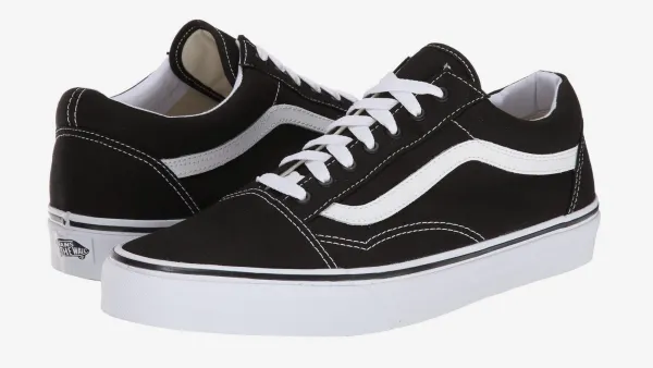 black and white Vans
