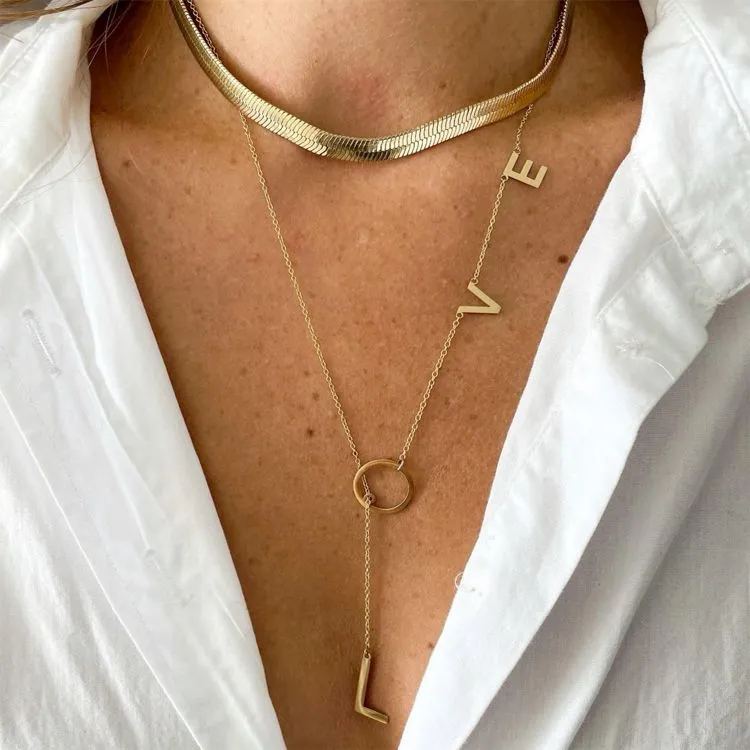 gold love necklace