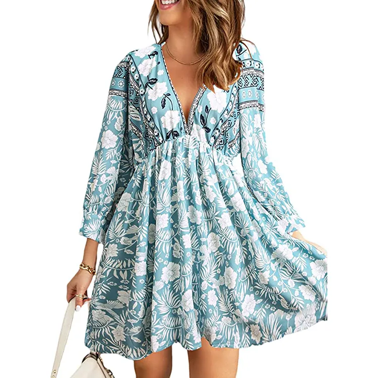 teal boho dress