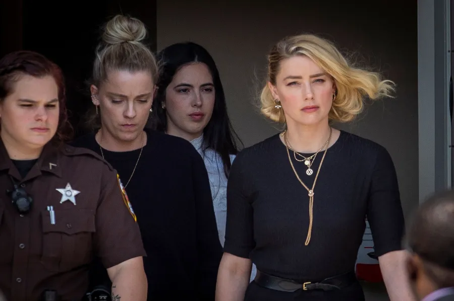 Amber Heard leaving Virginia court