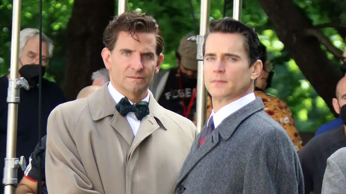 Bradley Cooper Kisses Matt Bomer on the Set of His New Film Maestro