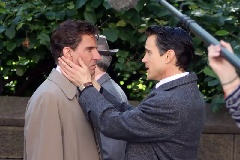Bradley Cooper Kisses Matt Bomer on the Set of His New Film Maestro