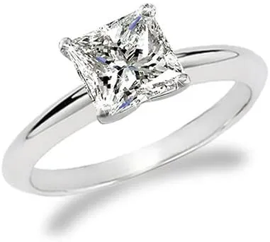 Houston Diamond District 1 Carat Princess Cut Diamond Solitaire Engagement Ring