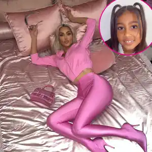 Kim Kardashian Shows Off Pink Balenciaga Look in Photos Taken by North West