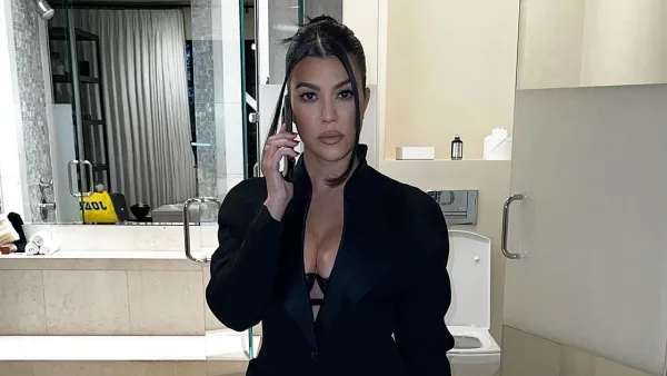 Kourtney Kardashian Says Hi This Is Mrs Barker Black Blazer