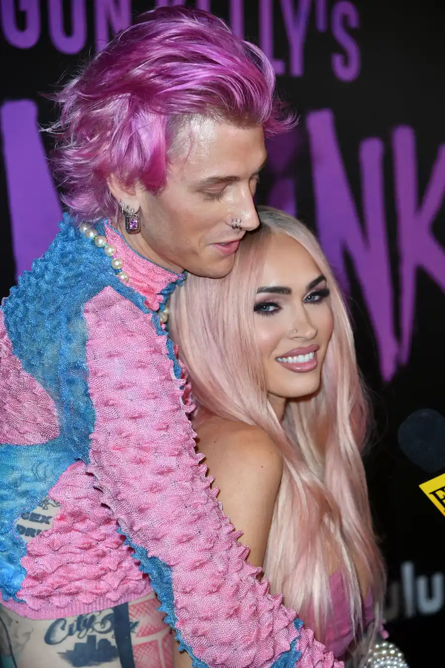 Megan Fox Goes Blonde with Pink Highlights for MGKs Life in Pink Premiere