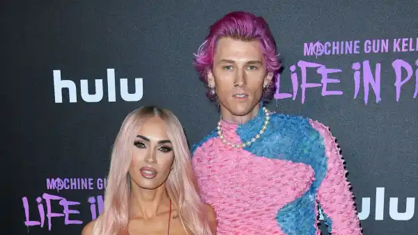 Megan Fox Goes Blonde with Pink Highlights for MGKs Life in Pink Premiere