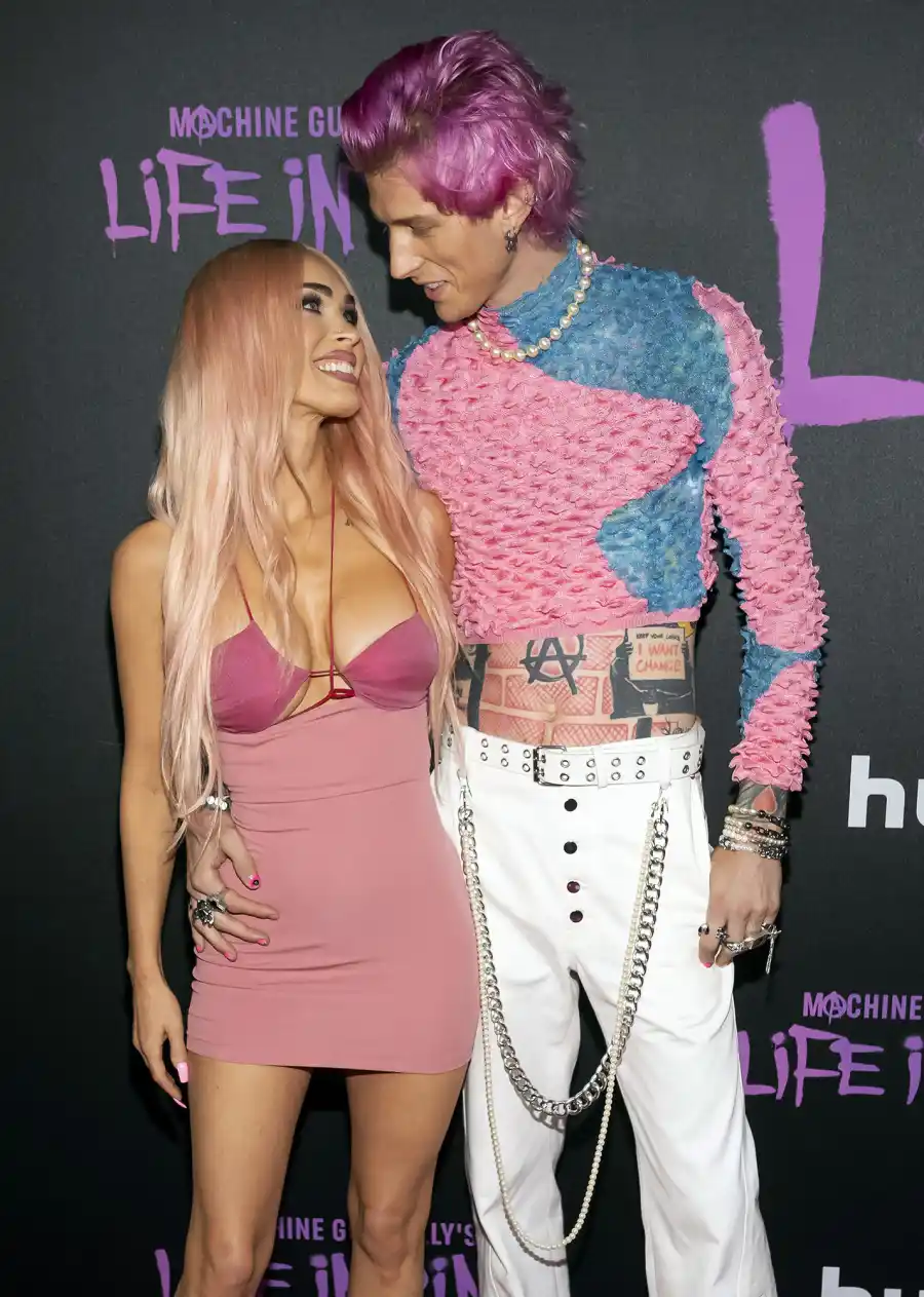 Megan Fox Goes Blonde with Pink Highlights for MGKs Life in Pink Premiere