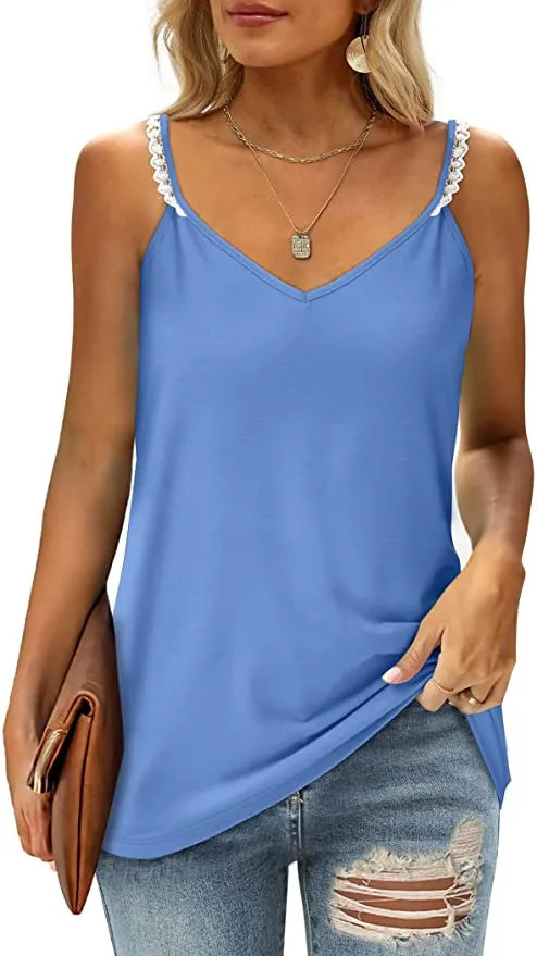 Saloogoe Women's Lace Spaghetti Strap Cami