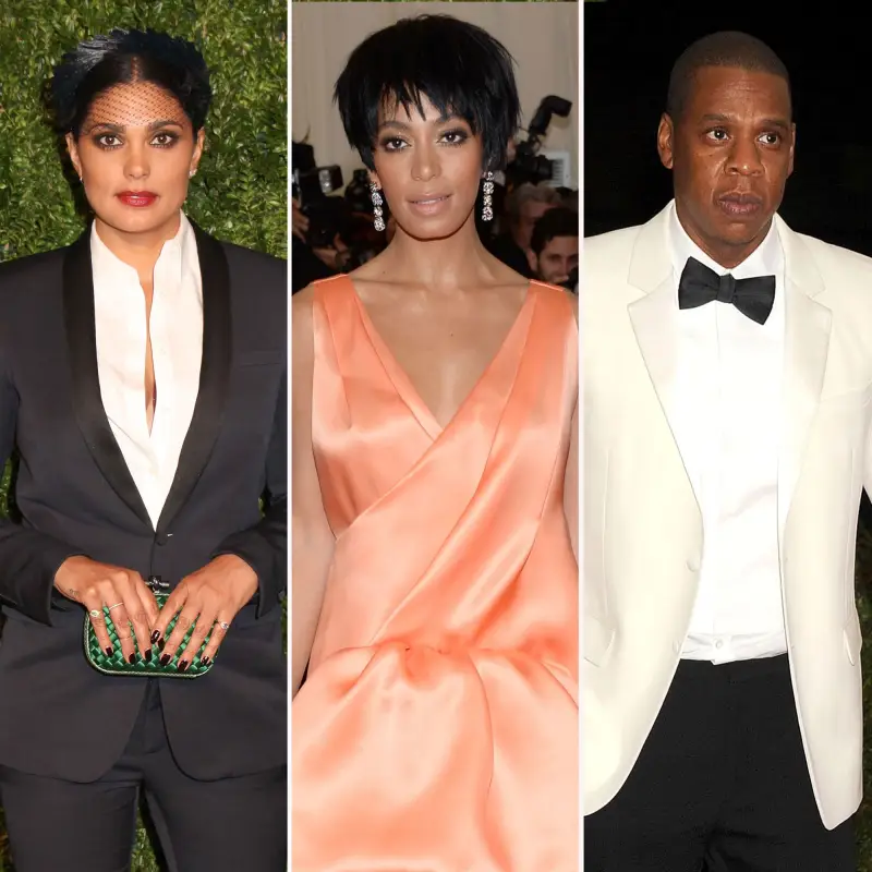 Solange Knowles Yelled at Rachel Roy Before Jay Z Fight at Met Gala After Party 2014 peach gown