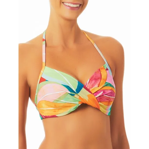 Time and Tru Women's and Women's Plus Floral Bikini Top
